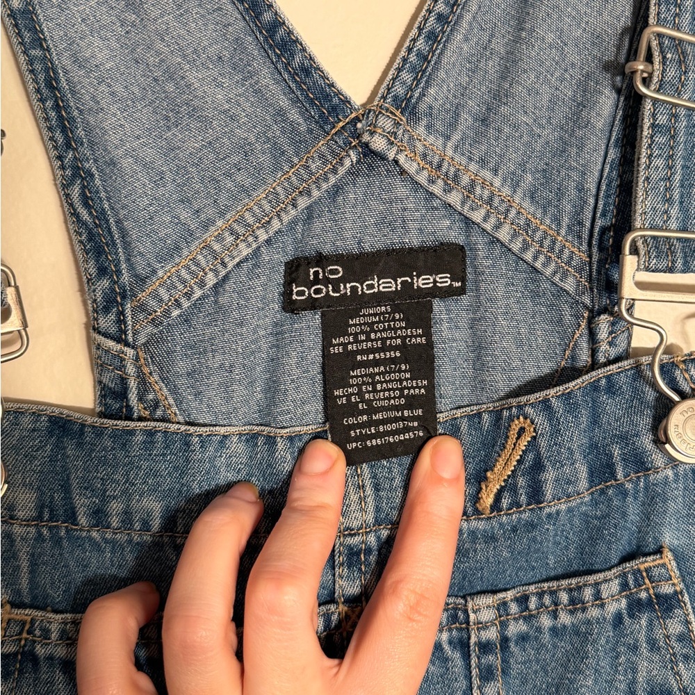 No Boundaries Classic Blue Denim Overalls - Picture 2 of 3